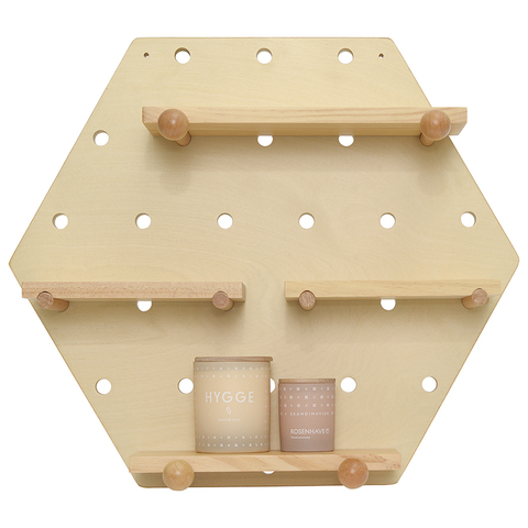 Полка настенная шестиугольная 50см Bergenson Bjorn Shely светлое дерево