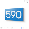 Номер на дверь 590, табличка на дверь для офиса, квартиры, кабинета, аудитории, склада, голубая 120х70 мм, Айдентика Технолоджи