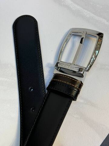 Двусторонний ремень Montblanc из кожи черного цвета 35мм