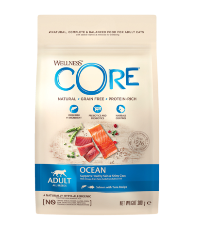 Wellness Core сухой корм для взрослых кошек (лосось и тунец) 300г