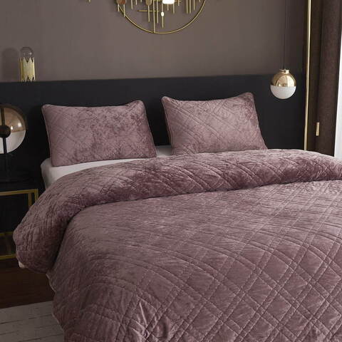 Покрывало 240х260 и 2 наволочки 50х70 Sofi De MarkO Селена Пепельная роза