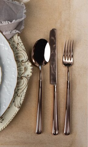 Набор столовых приборов на 6 персон 24 предмета Belo Inox Impala Rose Gold