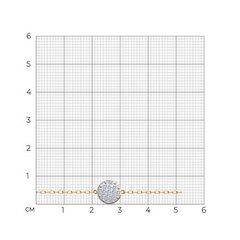 051295- Браслет из золота с круглой подвеской с фианитами