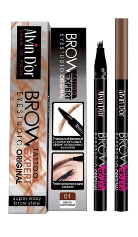 Alvin D`or P-10 Лайнер для бровей Brow Tattoo тон 01 Light brown 7мл в коробке