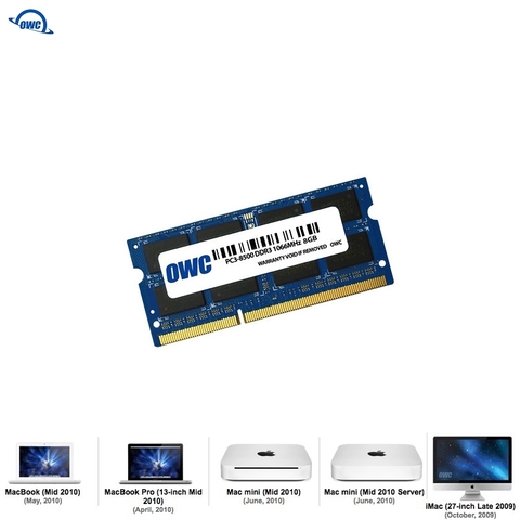 Модуль памяти OWC 8GB 1066MHZ DDR3 SO-DIMM PC3-8500 для Apple 2010 iMac, mac mini, macbook pro 1.5V