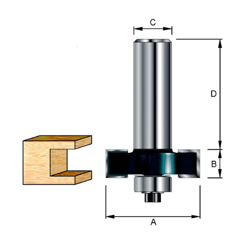 Кромочная фальцевая фреза 31,8х32х12,7х8 мм D-11520