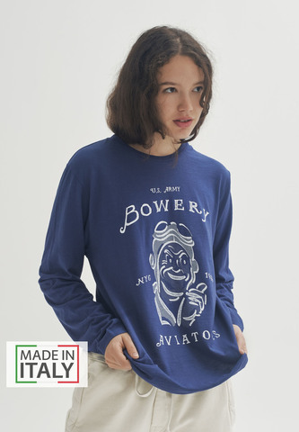 Лонгслив Bowery NYC "Aviators" Slub Navy Heritage