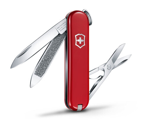 Нож-брелок Victorinox Classic, 58 mm, 7 функций, Red (0.6203)