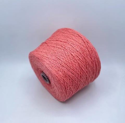 Бобинная пряжа (пр.Италия).art-Seta bourette 2/900 450/100гр, 100%Буретный шелк, цвет-Коралл, арт.34003
