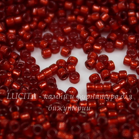 0025CF Бисер японский TOHO Treasure 11/0, матовый рубин с внутренним серебрением
