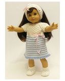 Вязаное платье с полоской - На кукле. Одежда для кукол, пупсов и мягких игрушек.