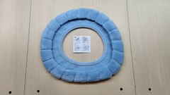 Утеплитель унитаза, накладка теплый стульчак, домашний уют цвет синий