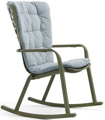 Кресло-качалка пластиковое с подушкой Nardi Folio, агава, голубой