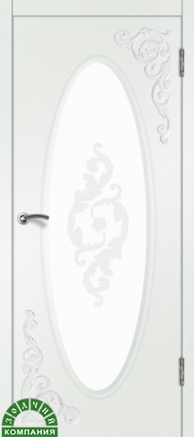Дверь Камелия 2 (белый шёлк, остекленная ПВХ), фабрика Зодчий