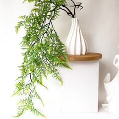 Папоротник, ампельное растение, свисающее, искусственная зелень, 92 см, набор 1 шт.