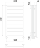 Полотенцесушитель Terminus Контур П9 500х1000