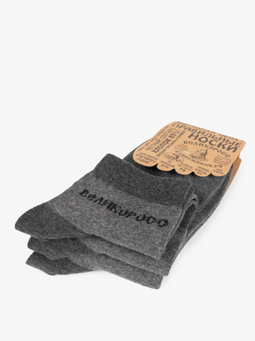 Носки короткие серого цвета (двухцветные) – тройная упаковка / Распродажа