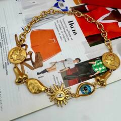 84529 - Колье в стиле Schiaparelli с подвесками