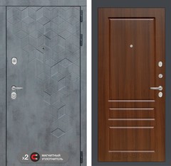 Входная дверь в квартиру  Лабиринт Бетон (Beton) 03 Орех бренди