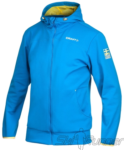 Толстовка Craft Team Sweden Leisure Zip Hood Blue мужская