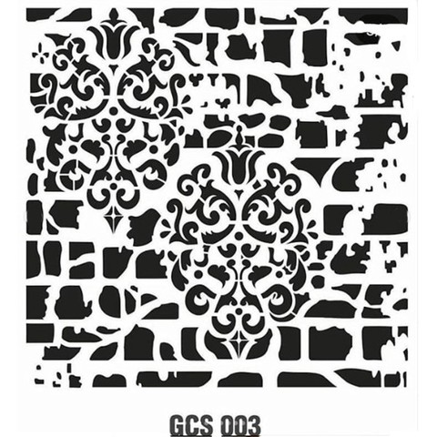 STENCIL TEMPLATE GCS-003 2 вензеля кирпичи 45*45см