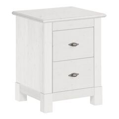 Тумба прикроватная белая Рауна 02 (белый воск), 47,9x59,9x42 см