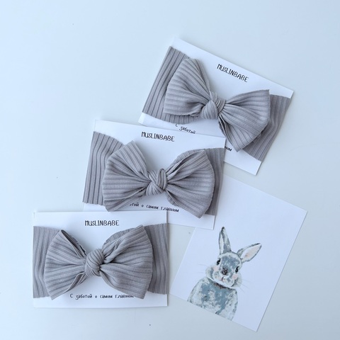 Повязка бант "Серый" 1шт