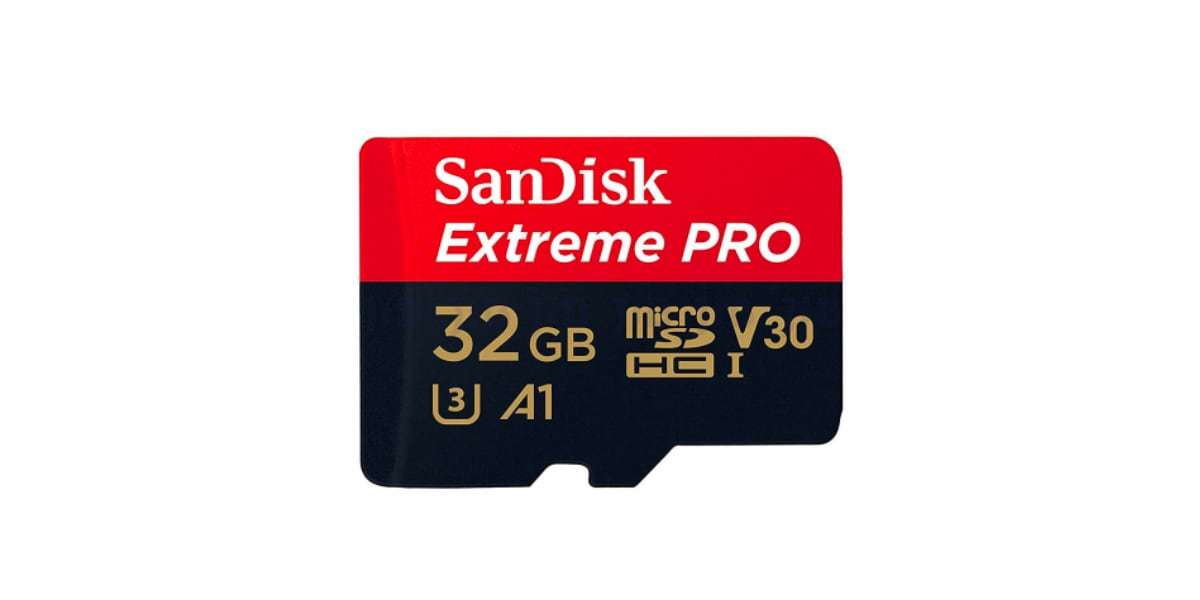 Флеш карта microSD 32GB SanDisk microSDHC Class 10 UHS-I A1 V30 U3 Extreme Pro (SD адаптер) 100MB/s вид спереди