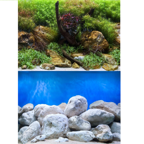 Barbus фон для аквариума водный сад/светлые камни 1м/45см