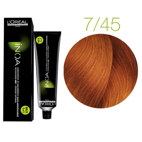 L'Oreal Professionnel INOA 7.45 (Блондин медно-махагоновый) - Краска для волос