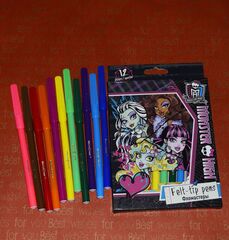 Цветные фломастеры, 12 шт. Monster High