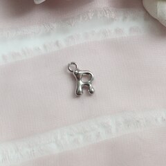 Буква R родий, 13 мм, 1 шт, П718