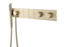 Boheme 133-SYS-MG Смеситель ZODIAC THERMO с ручным душем MATT GOLD фото