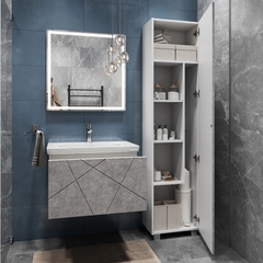 Тумба под раковину Geometry 600-0-1 (Como) навесная бетон