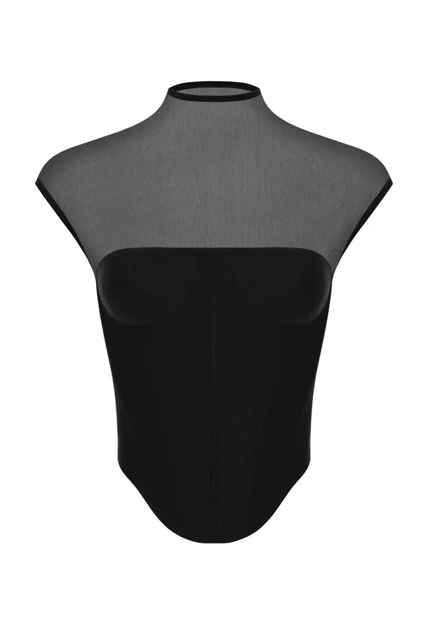 Корсет черный из сетки