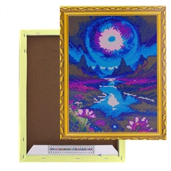 
          Алмазная мозаика Alingar, на подрамнике, с полным заполнением, (глянц) дизайн рамка, 30х40 см, 20 цветов, "Фантастический пейзаж"