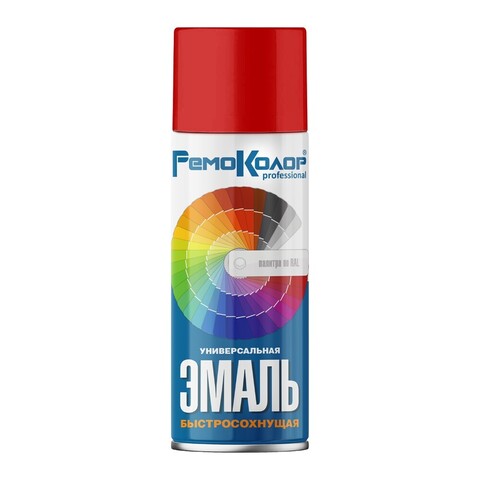 69-9-104 Эмаль универсальная акриловая, КРАСНАЯ, 520мл (РемоКолор)