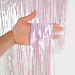 Занавес Дождик, Голография Розовый, 2*1 м (В*Ш)