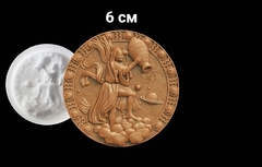 Силиконовый молд № 395 медальон Водолей 6 см