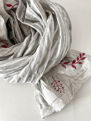 Шарф льняной комби. со штампами 