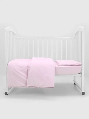 Комплект постельного белья (КПБ) топотушки однотон поплин ( 3 предмета) розовый