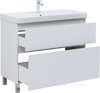 Aquanet 345373 Тумба с раковиной Вега 100 (Ирис) напольная 2 ящ. цв. белый глянец (345373)