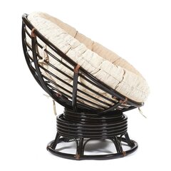 Кресло-качалка Папасан (PAPASAN 23/01 W /с подушкой и ремешками/ (Antique brown (античный черно-коричневый)