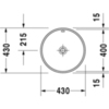 Duravit 468400022 Architec Раковина 40 см, без отв., встраиваемая снизу, шлифованная, с переливом, Цвет: белый