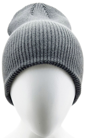 Картинка шапка вязаная Skully Wear beanie long thick dark grey - 6