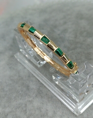 84041 - Браслет ЗМЕЯ -SERPENTI в жёлтой позолоте с вставками под малахит