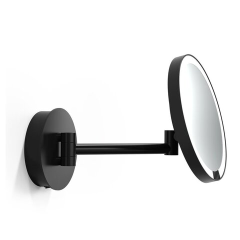 Decor Walther 0125660 Decor Walther Round Just Look WR Косметическое зеркало 21.5см, подвесное, увел. 5x, подсветка LED на аккумуляторе, цвет: черный матовый