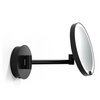 Decor Walther 0125660 Decor Walther Round Just Look WR Косметическое зеркало 21.5см, подвесное, увел. 5x, подсветка LED на аккумуляторе, цвет: черный матовый