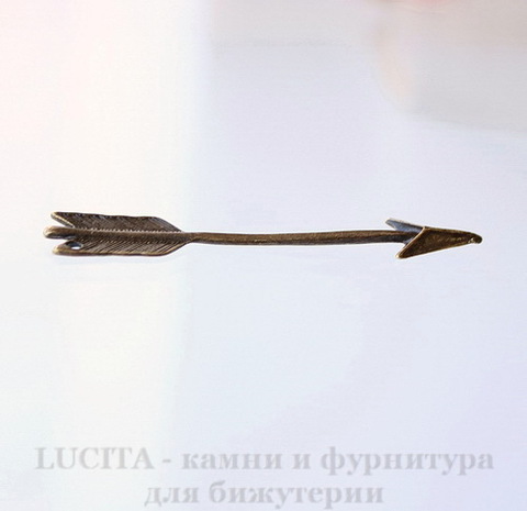 Подвеска "Стрела" (цвет - античная бронза) 63х11 мм