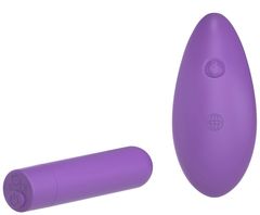 Фиолетовая вибропуля с пультом Rechargeable Remote Control Bullet - 7,62 см. - 